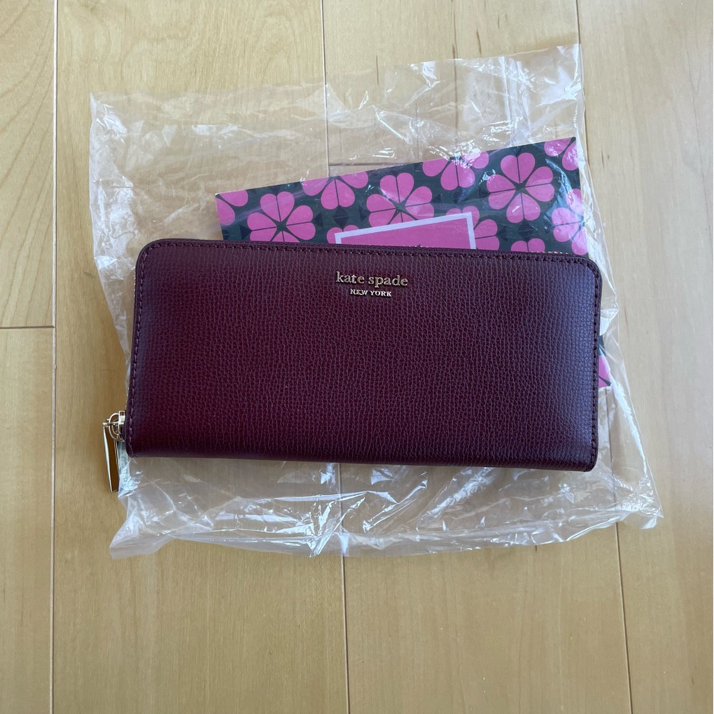 Kate Spade Sylvia Slim Continental Wallet in Cherrywood BNWT